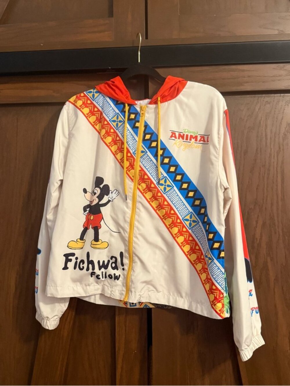 🦁 Disney Animal Kingdom Windbreaker Jacket Sz M — Fichwa Fellow Mickey